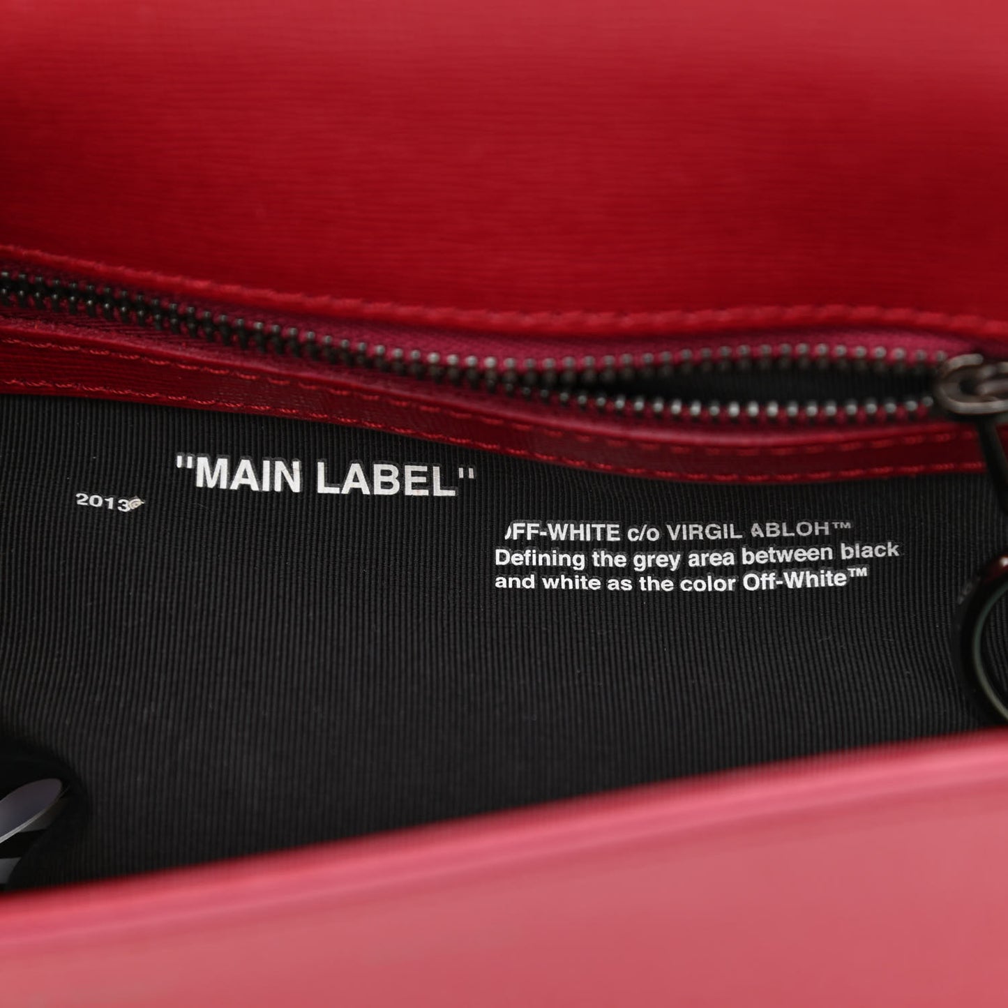 Saffiano Binder Clip Flap Shoulder Bag Red
