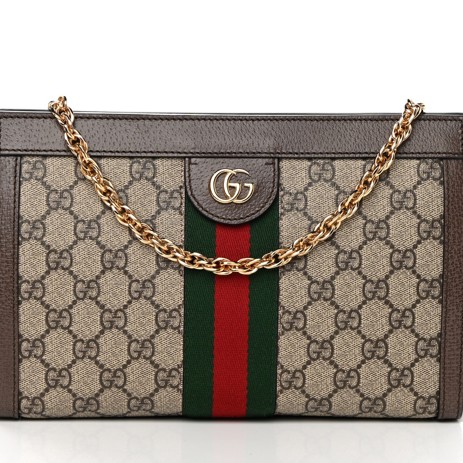 Gucci GG Supreme Monogram Web Small Ophidia Chain Shoulder Bag Brown 8 of 10