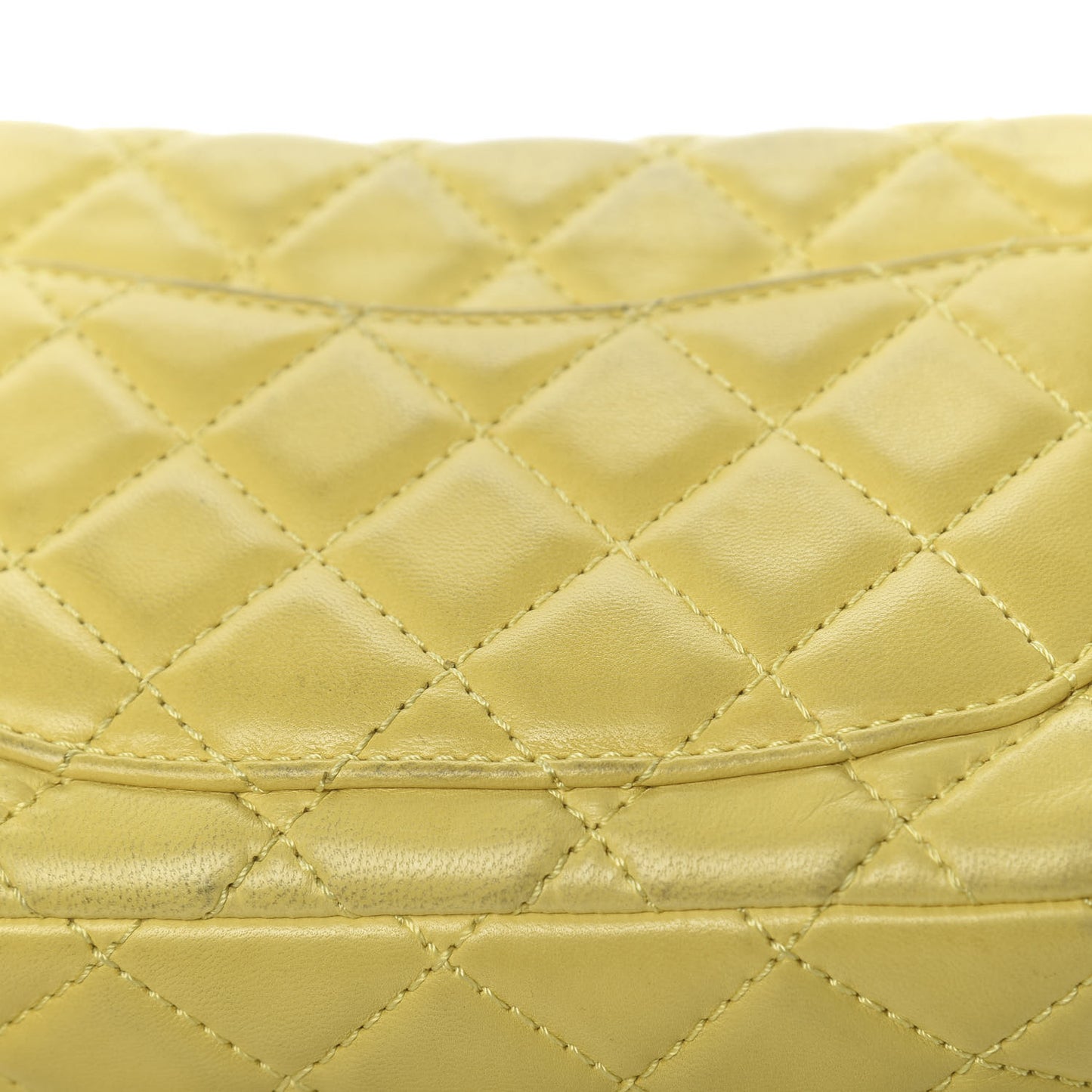 Lambskin Quilted Mini Square Flap Yellow