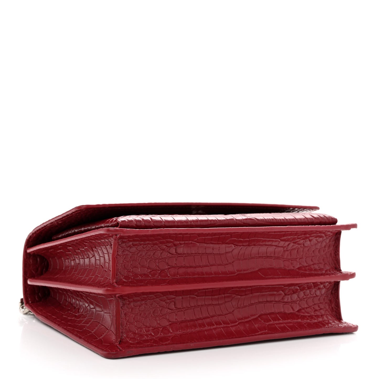 Calfskin Crocodile Embossed Medium Monogram Sunset Palissandre