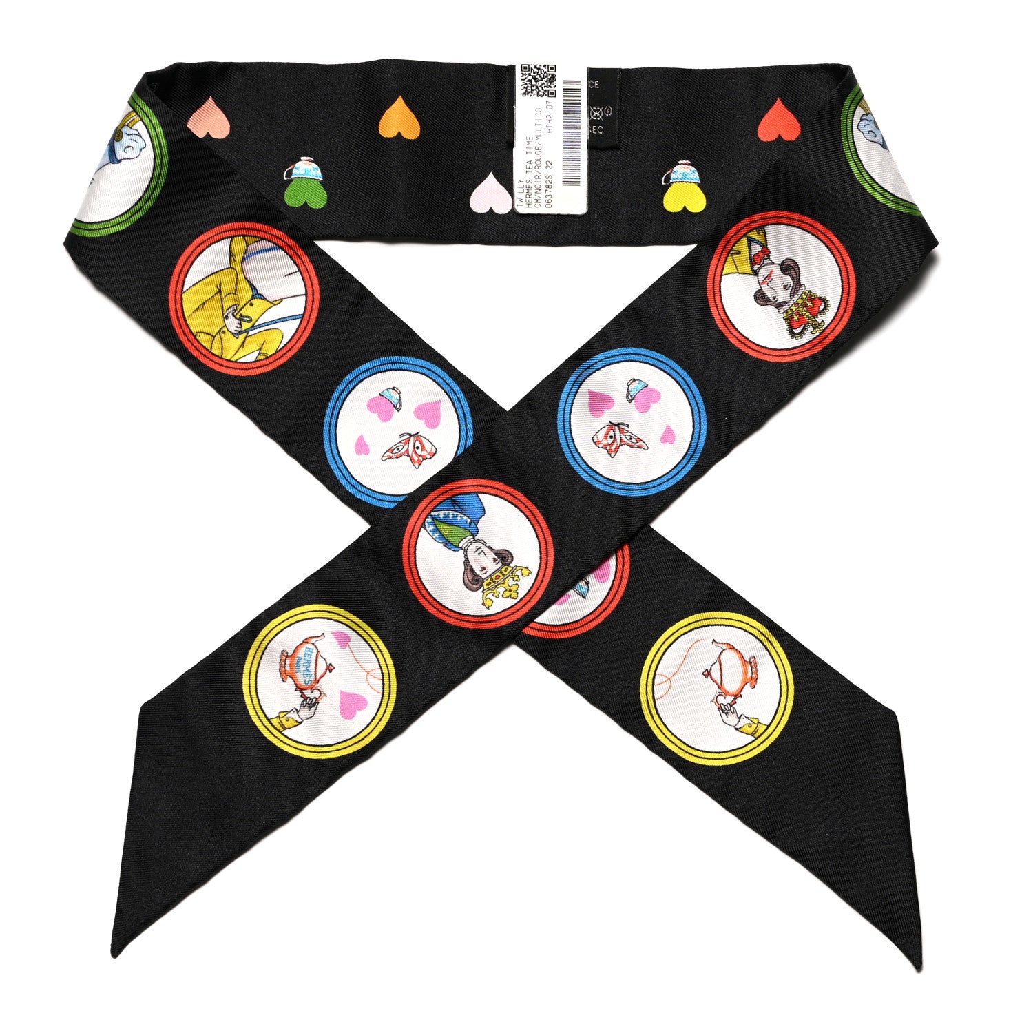Hermes Silk Tea Time Twilly Black Rouge Multicolor 1 of 4