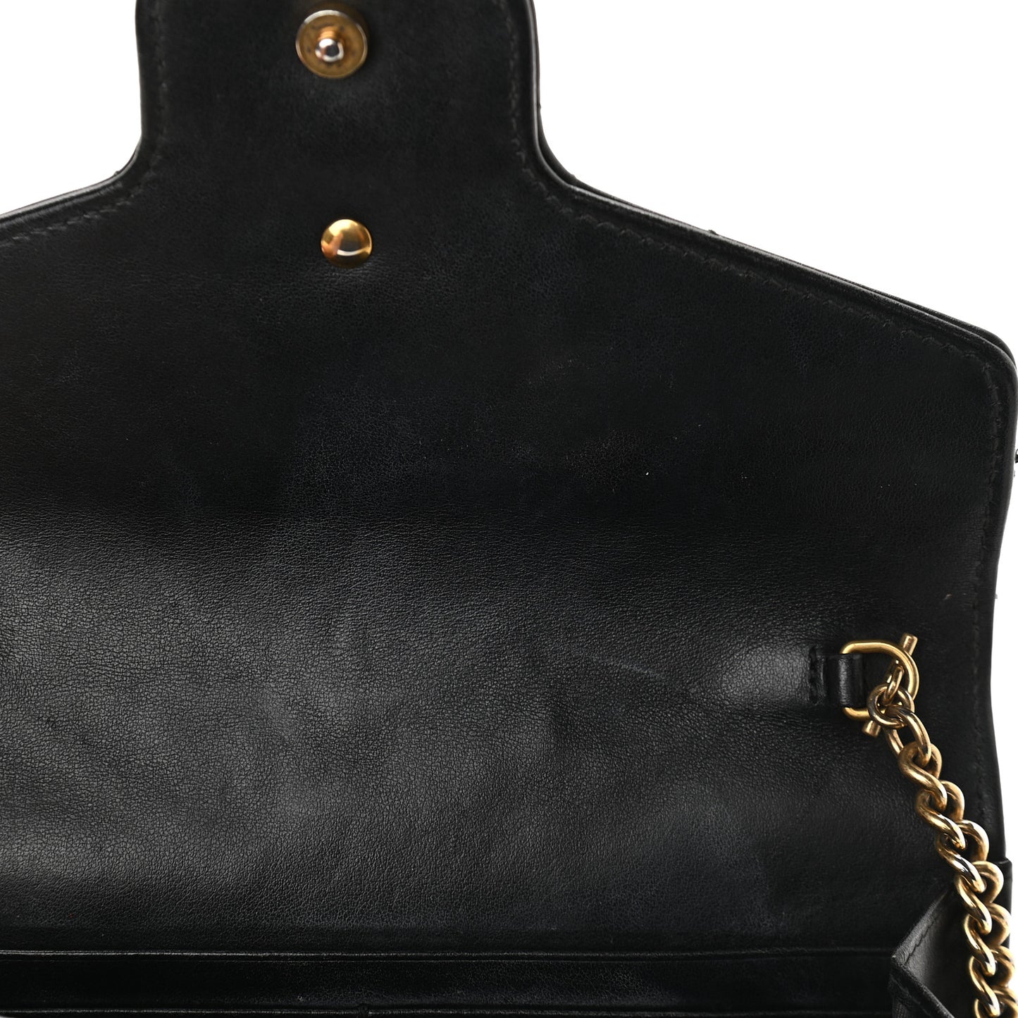 Calfskin Matelasse GG Marmont Chain Wallet Black