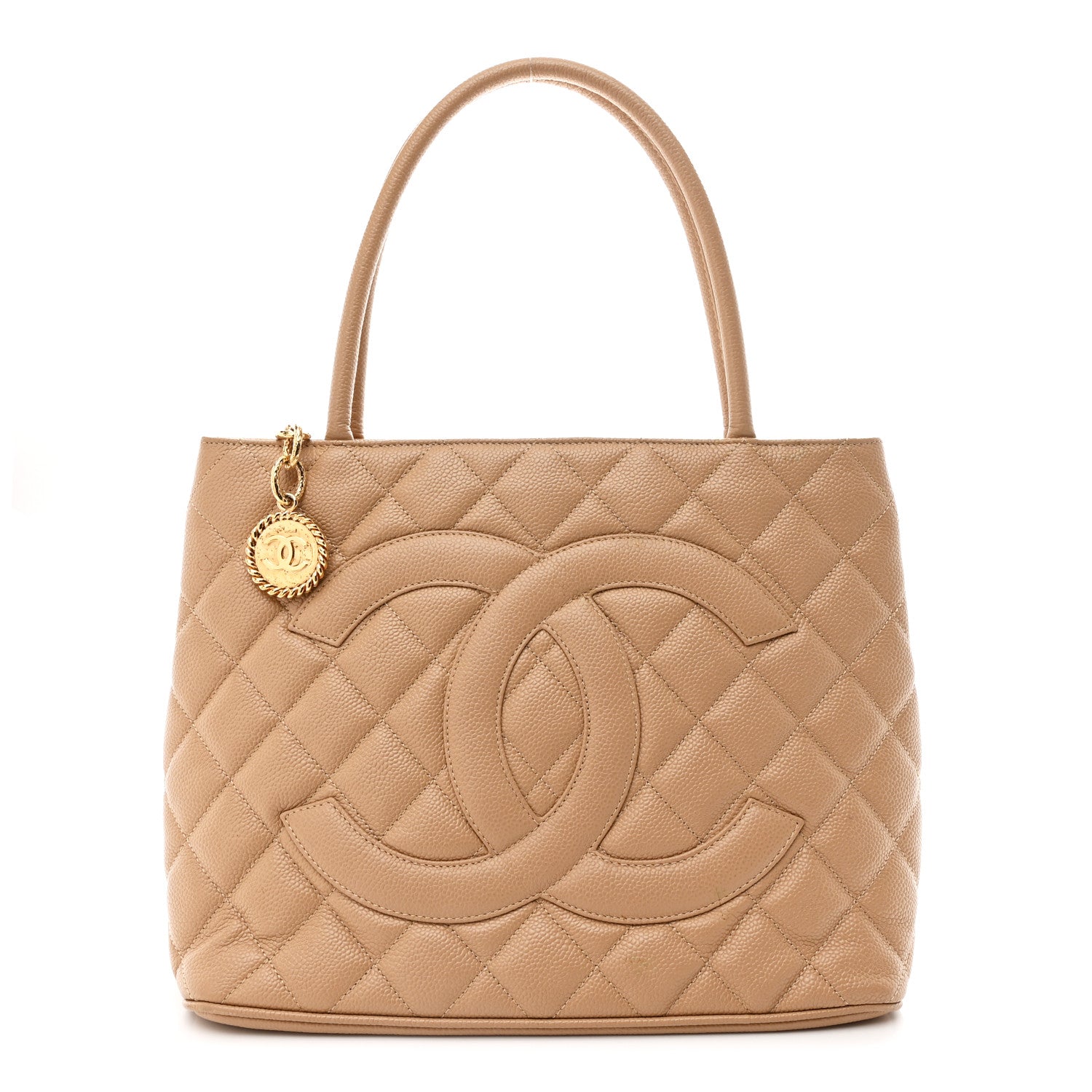 Chanel Caviar Quilted Medallion Tote Beige 1 of 12