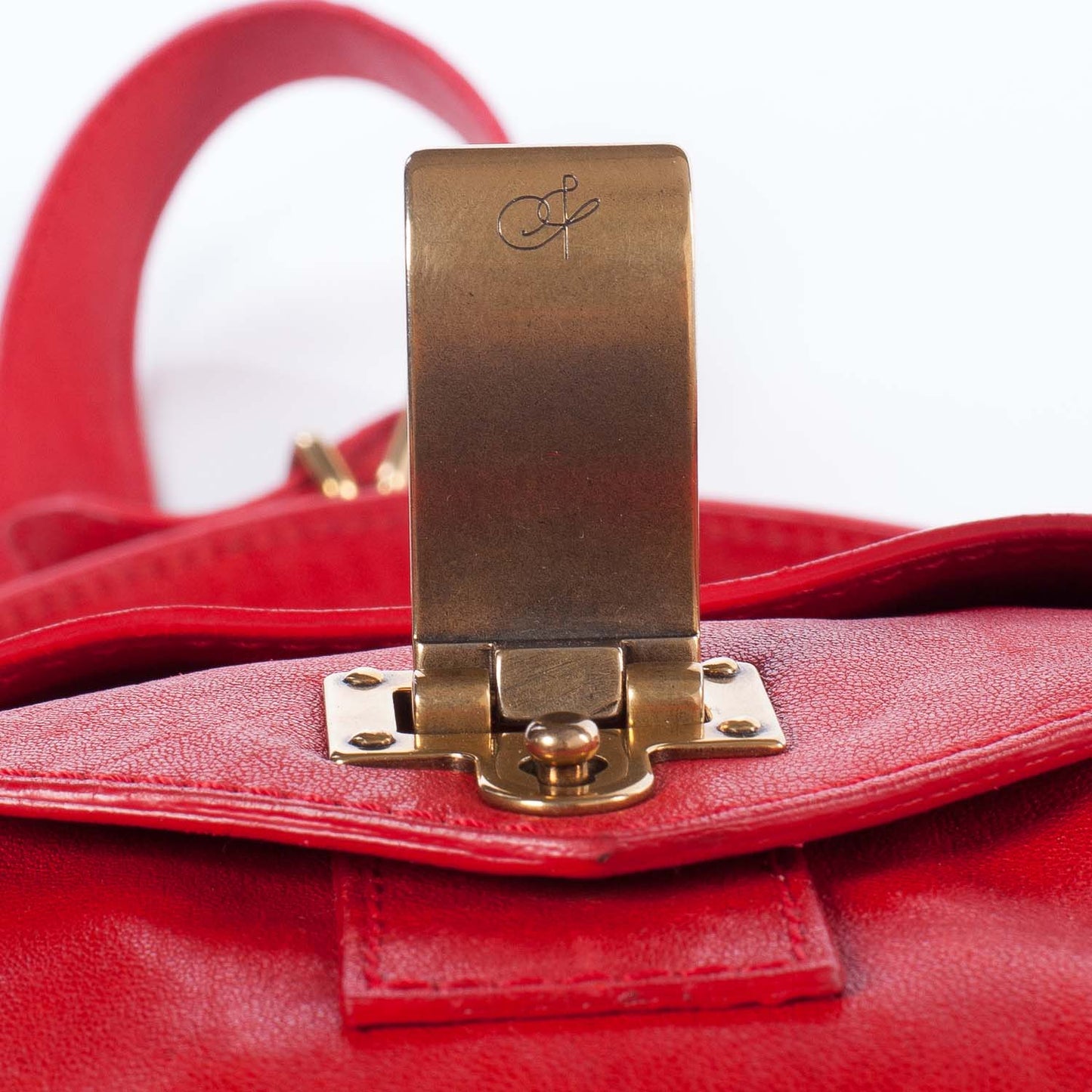 Lambskin PS1 Large Satchel Red