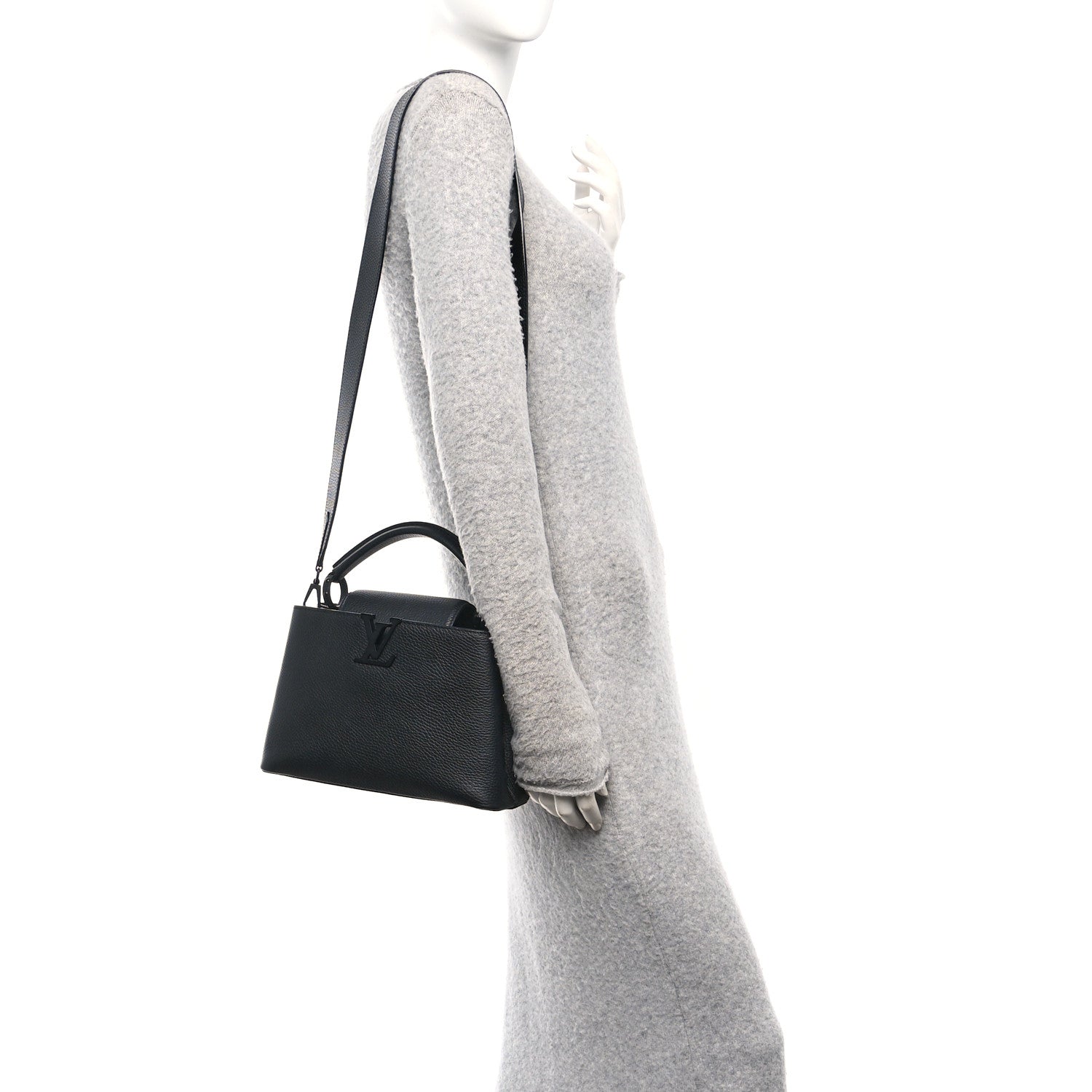 Louis Vuitton Taurillon Capucines BB Matte Black 2 of 9