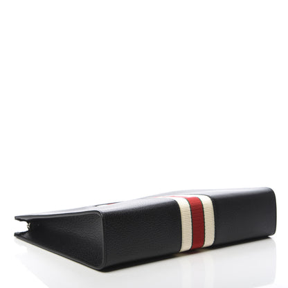 Gucci Textured Dollar Calfskin Nylon Gucci Stripe New Web Cosmetic Case Black Ecru Verde Rosso 4 of 8