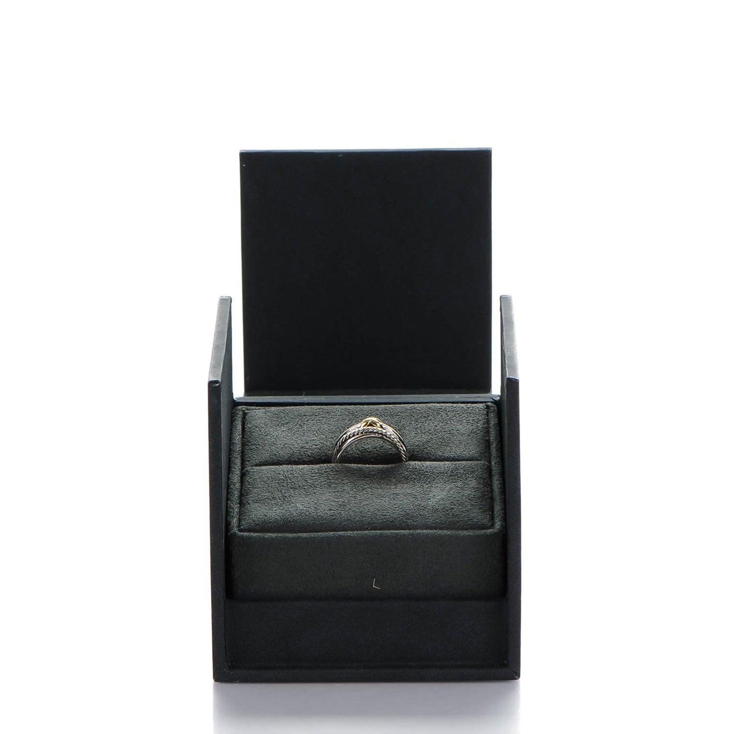 Sterling Silver 18K Yellow Gold 6mm X Crossover Ring 54 7