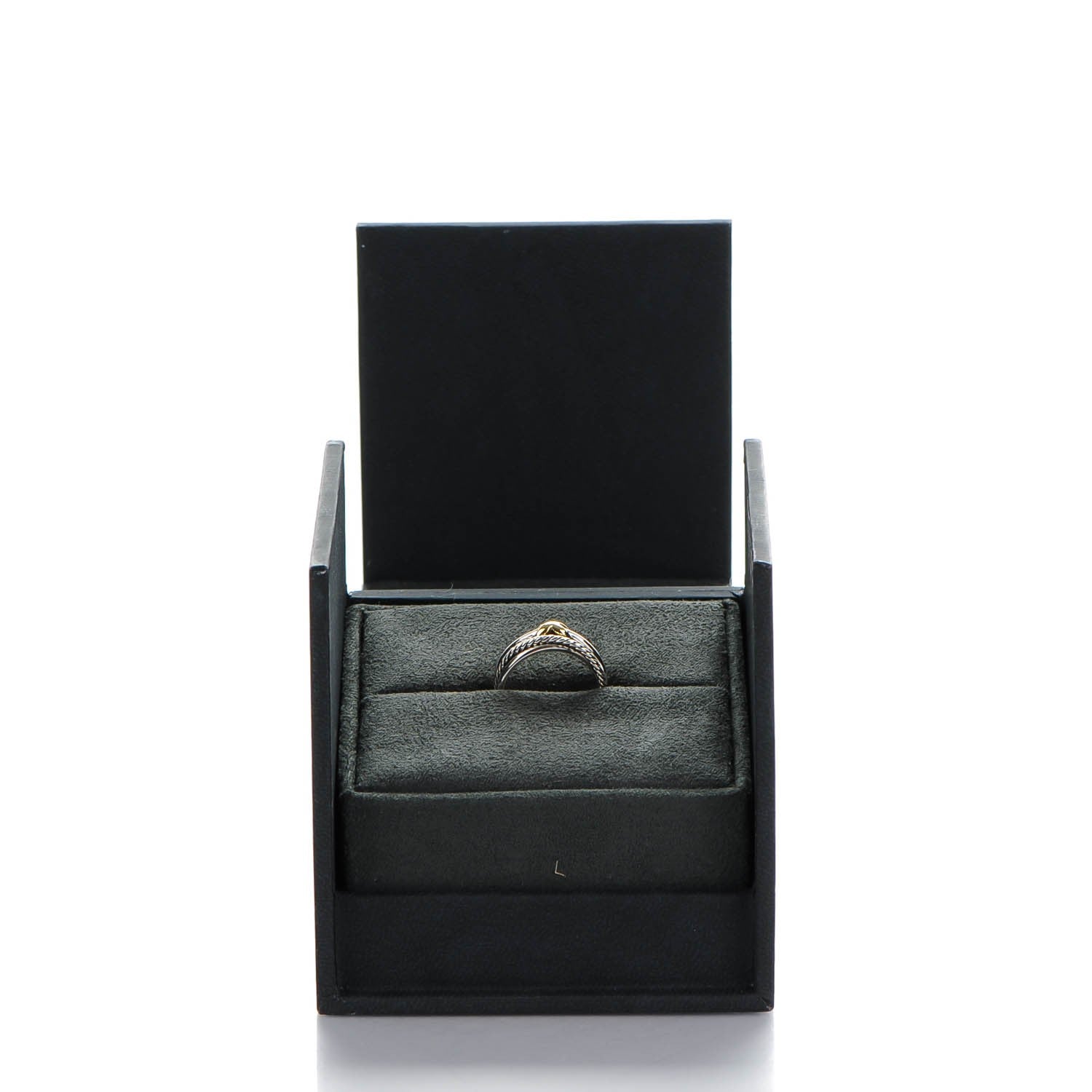 David Yurman Sterling Silver 18K Yellow Gold 6mm X Crossover Ring 54 7 5 of 5