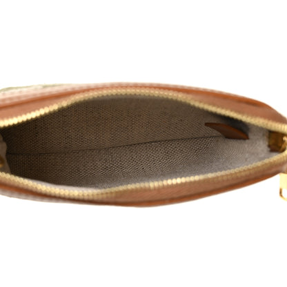 Celine Triomphe Canvas Calfskin Coin and Card Pouch Khaki 5 of 8