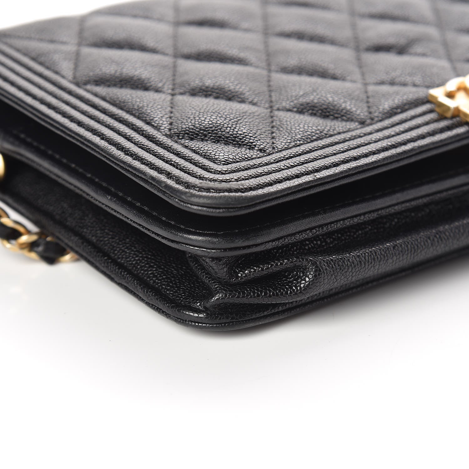 Chanel Caviar Quilted Boy Wallet On Chain WOC Black 9 of 21