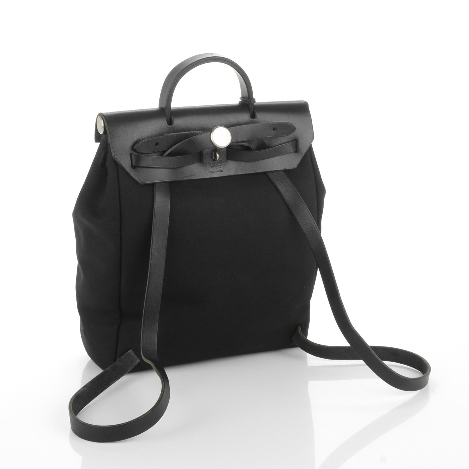 Hermes Toile Vache Calfskin Herbag 30 PM Backpack Black 3 of 10