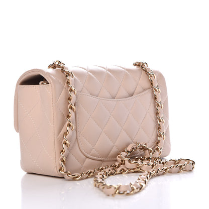 Chanel Lambskin Quilted Mini Rectangular Flap Light Beige 3 of 11