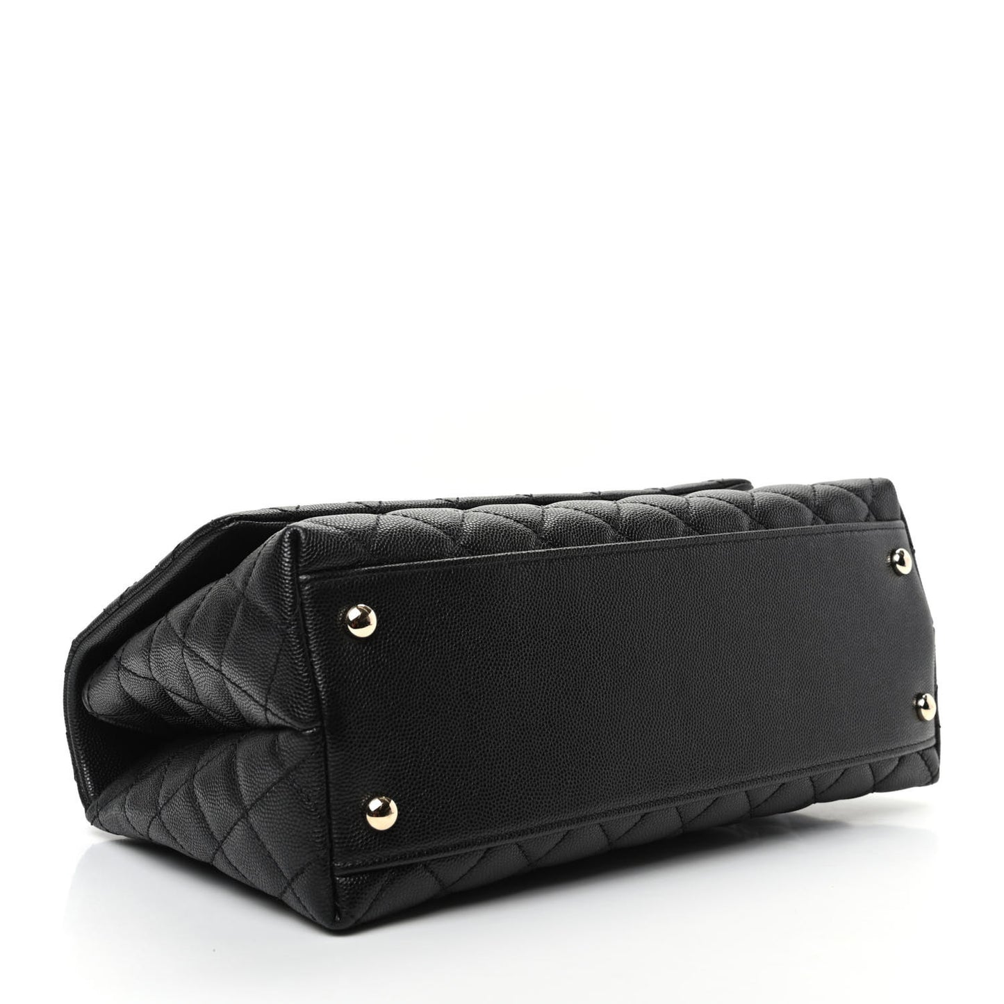 Caviar Quilted Small Coco Handle Flap Black