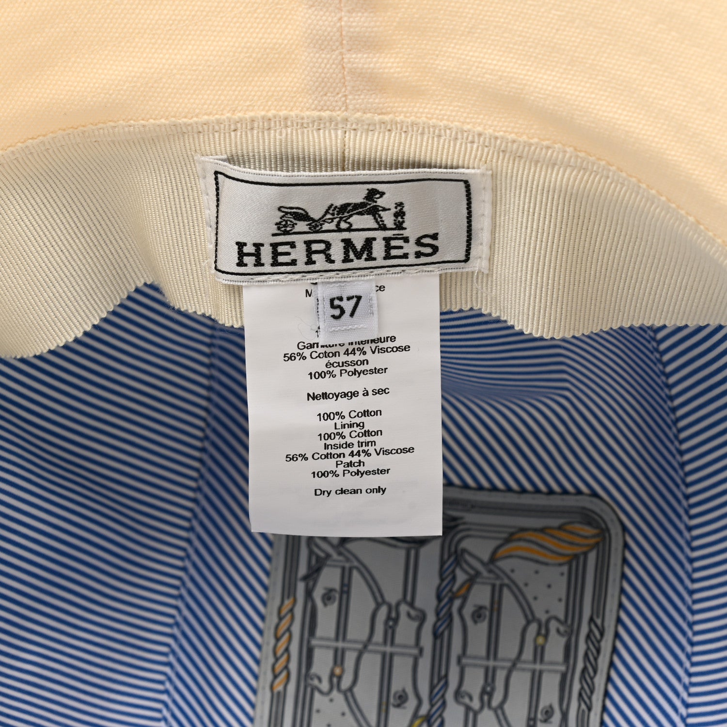 Hermes Cotton Bucket Hat 57 White 8 of 8