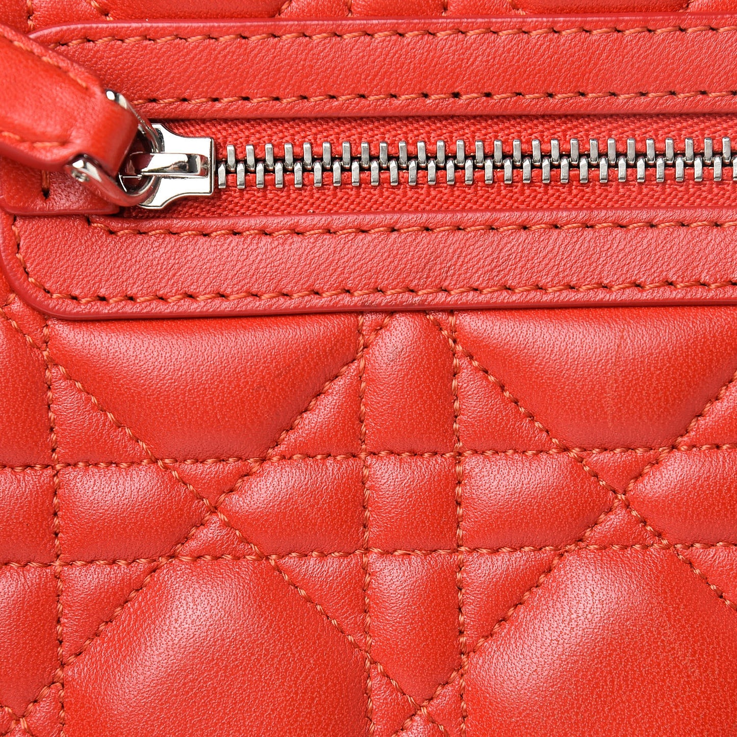 Lambskin Cannage Large Miss Dior Flap Vermillion