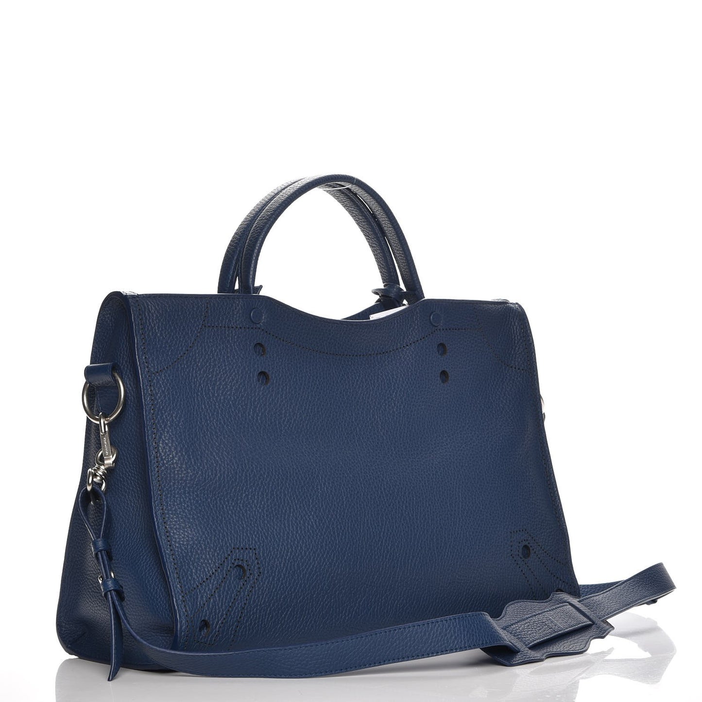 Veau Grana Perforated Blackout Hardware City Bleu Tanzanite