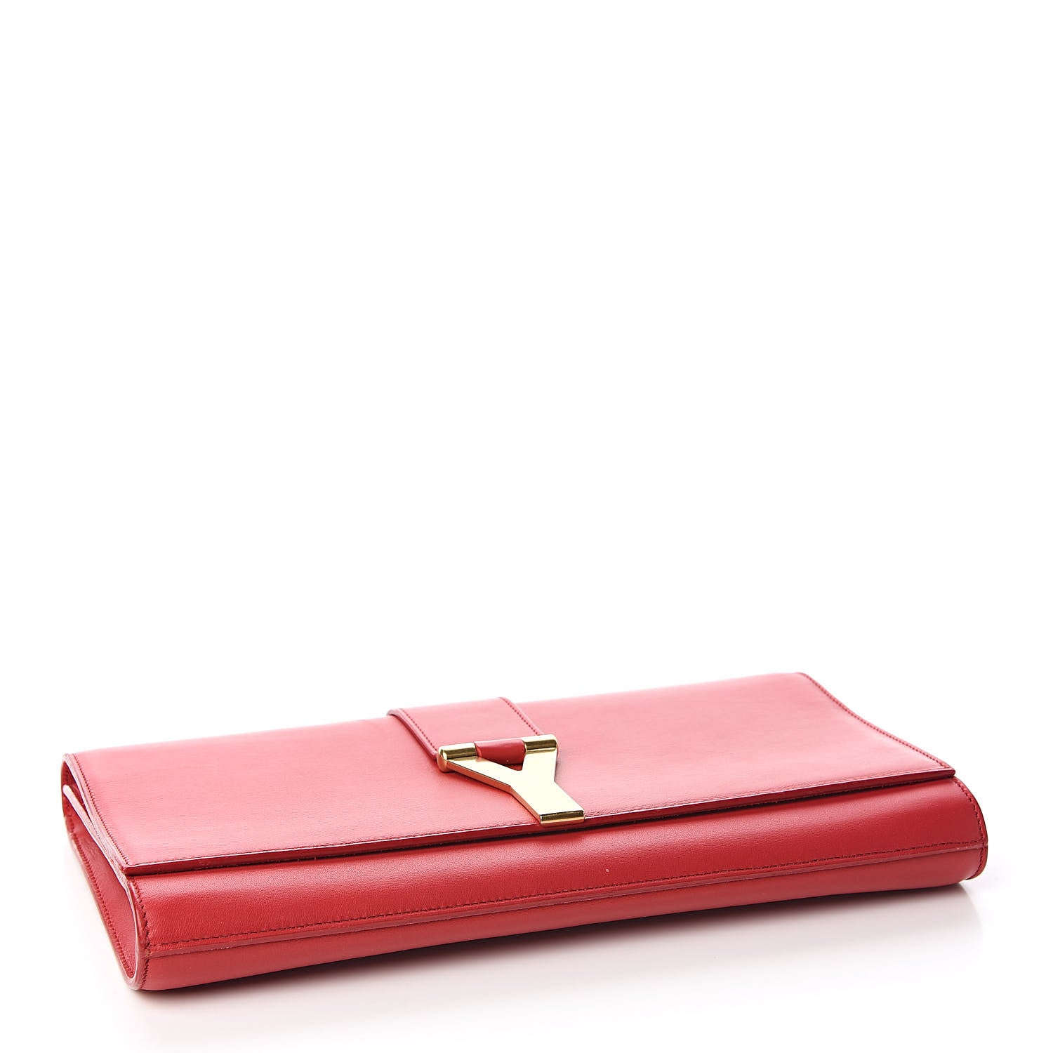 Saint Laurent Calfskin Classic Y Ligne Clutch Red 4 of 7