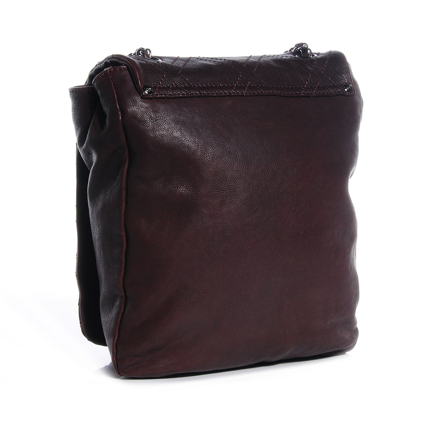 Calfskin Diamond Stitch Large Messenger Brown
