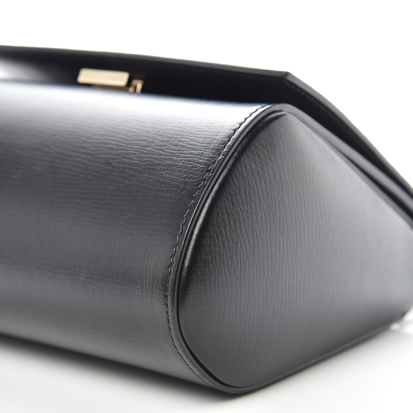 Textured Calfskin Mini Pandora Box Chain Crossbody Bag Black