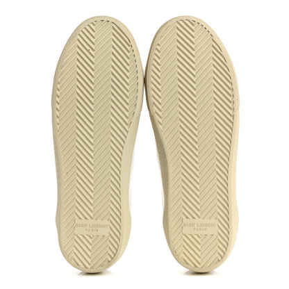 Saint Laurent Embroidered Court Classic Sneakers 37.5 Blanc Optique Argento 6 of 11