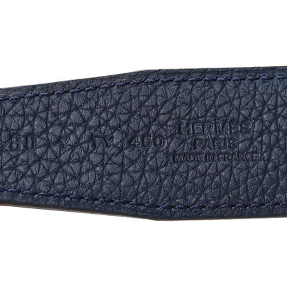 Hermes Box Togo 32mm H Belt 80 32 Black Bleu Nuit 5 of 6