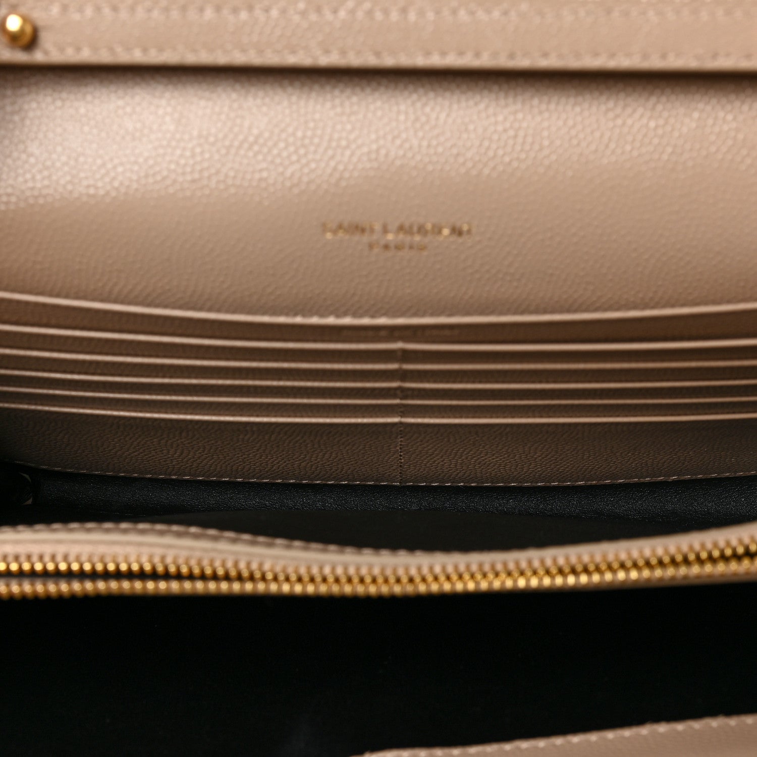 Saint Laurent Grain De Poudre Matelasse Chevron Monogram Chain Wallet Nude Powder 5 of 8