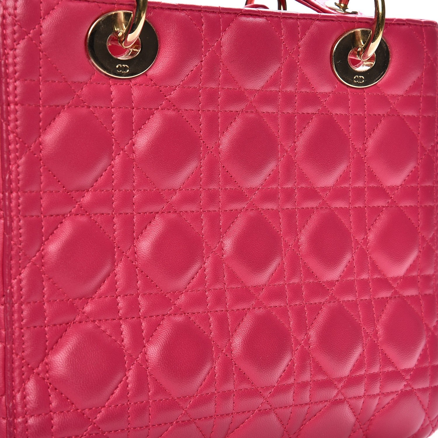 Christian Dior Lambskin Cannage Medium Lady Dior Pink 14 of 14