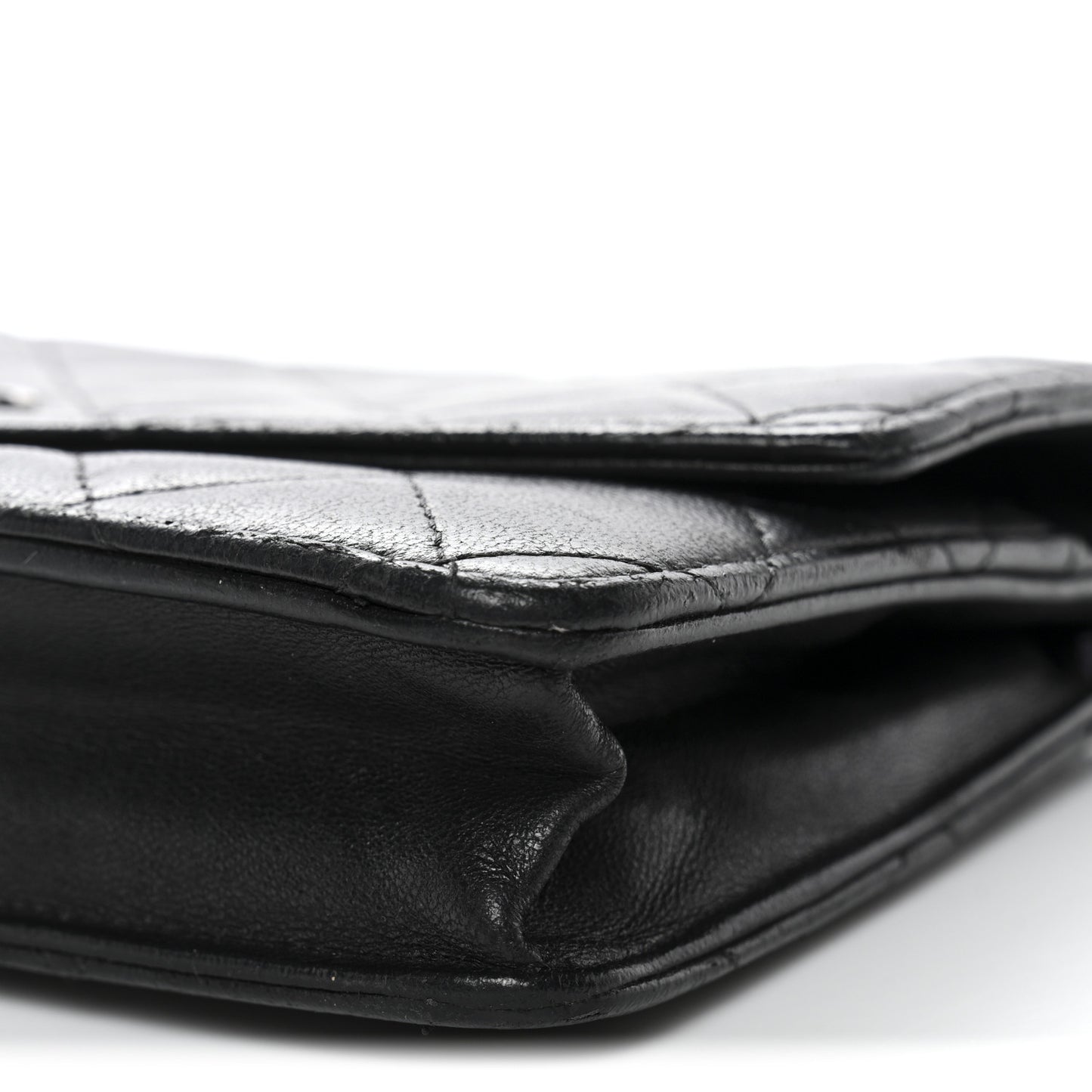 Lambskin Quilted Wallet On Chain WOC Black
