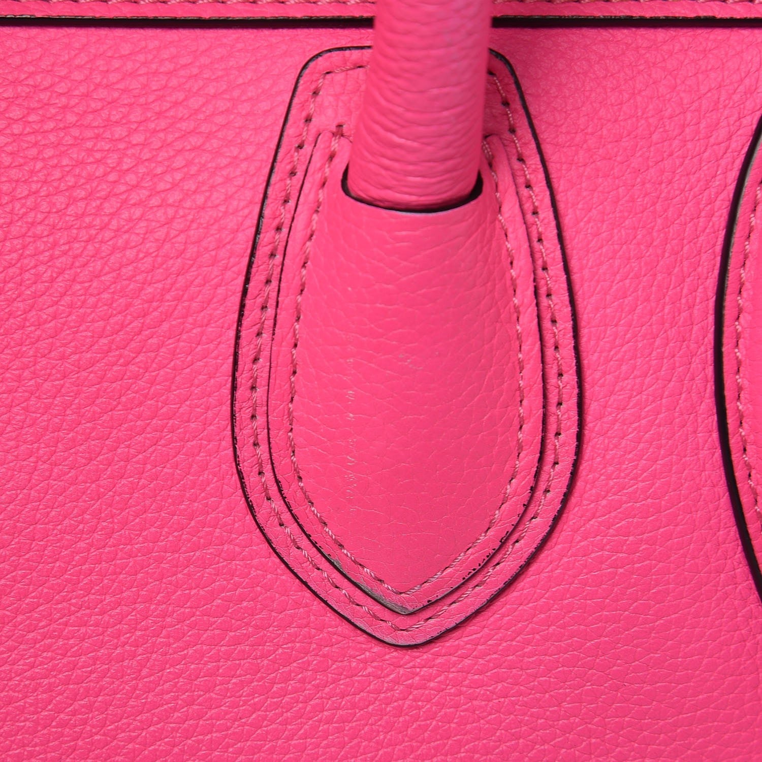 Celine Drummed Calfskin Mini Luggage Fluo Pink 19 of 26