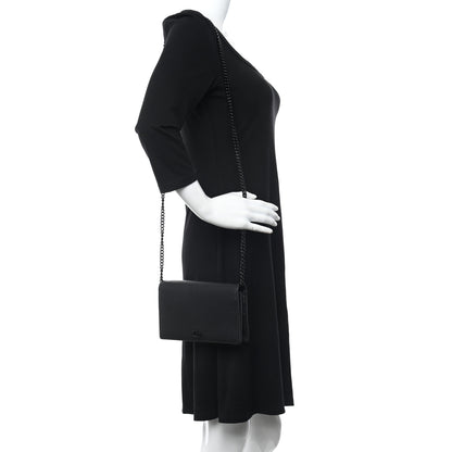 Gucci Calfskin Mini GG Marmont Chain Wallet Black 2 of 9