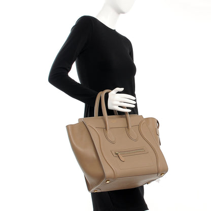 Celine Smooth Calfskin Mini Luggage Taupe 2 of 8