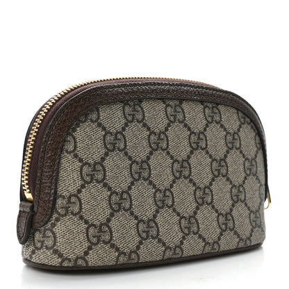Gucci GG Supreme Monogram Textured Calfskin Web Medium Ophidia Cosmetic Case Beige Ebony New Acero 3 of 8