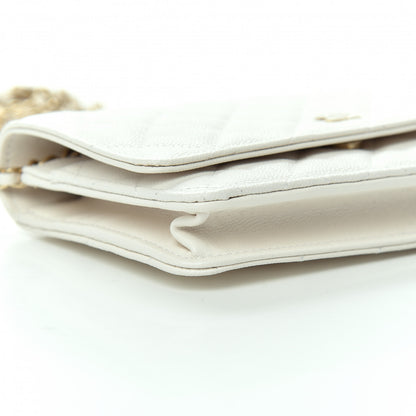 Chanel Caviar Quilted Wallet On Chain WOC White 6 of 11