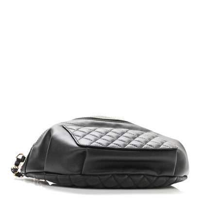 Chanel Lambskin Quilted Waist Bag Fanny Pack Black 5 of 12