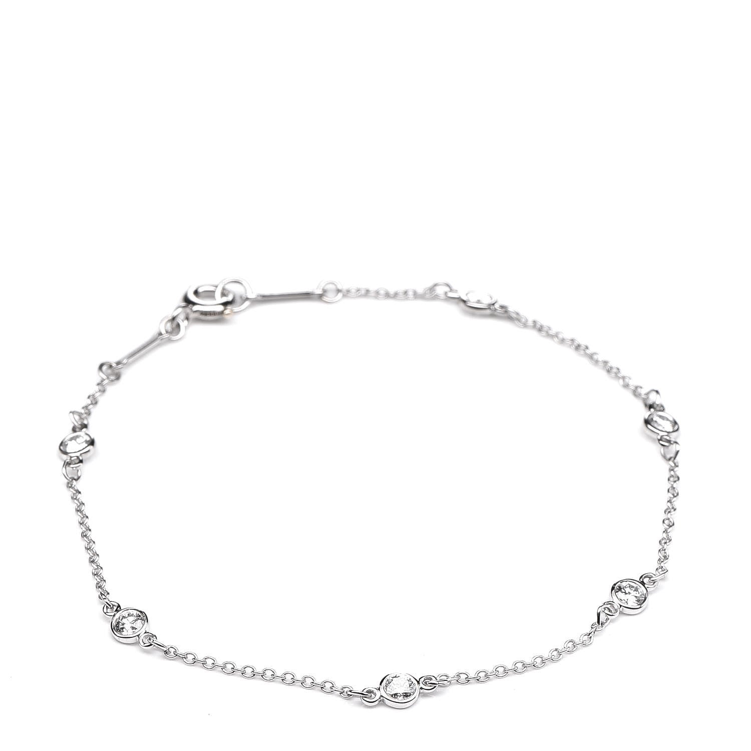 Tiffany Platinum Diamond .30ctw Elsa Peretti Diamonds by the Yard Station Bracelet 1 of 7