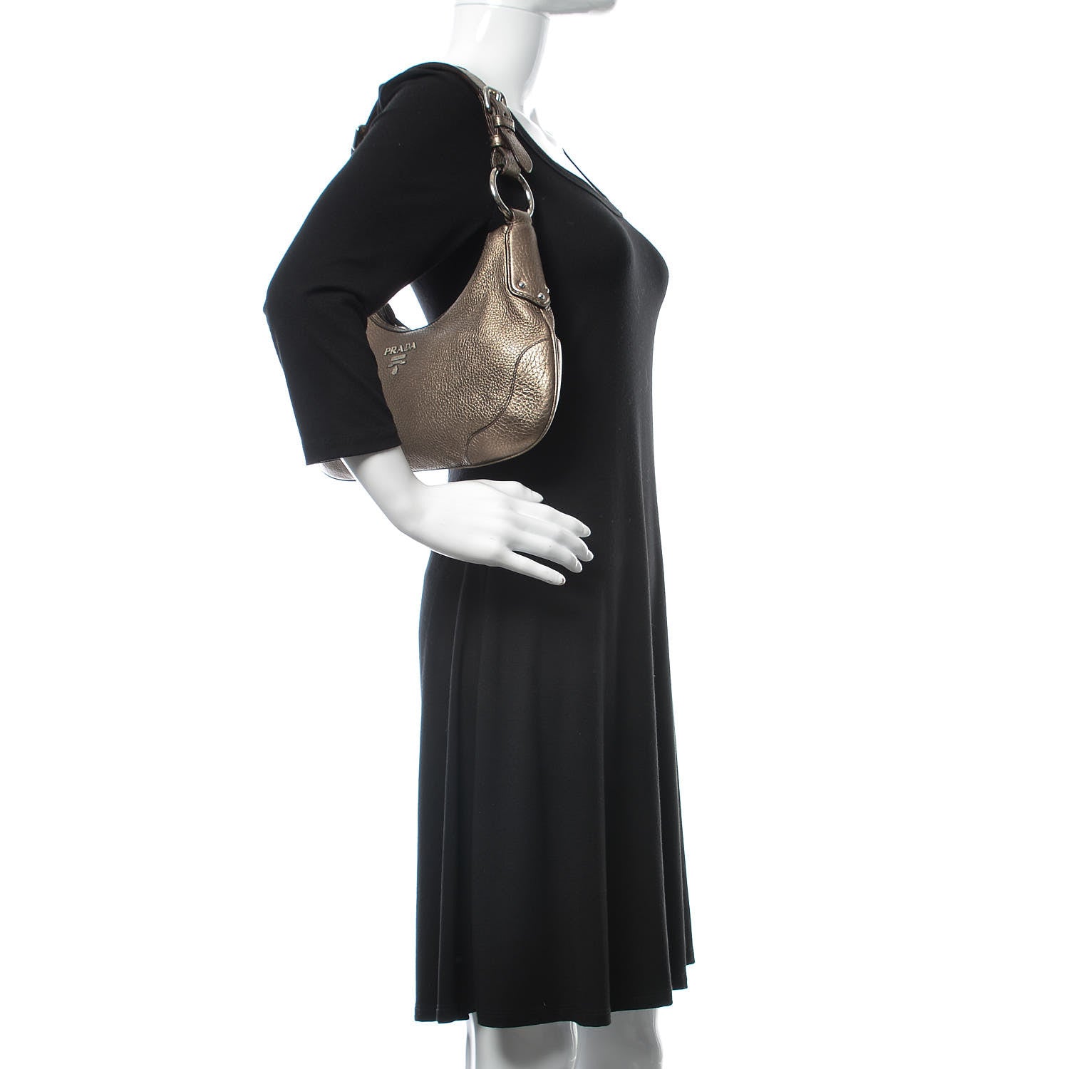 Prada Metallic Vitello Daino Hobo 2 of 11