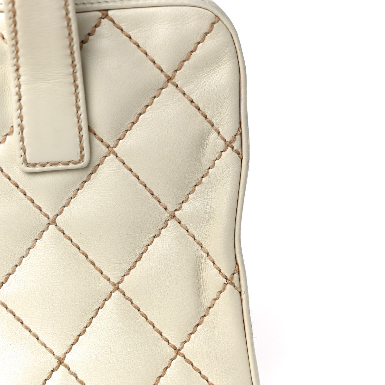 Chanel Calfskin Wild Stitch Top Handle Bag White 13 of 24