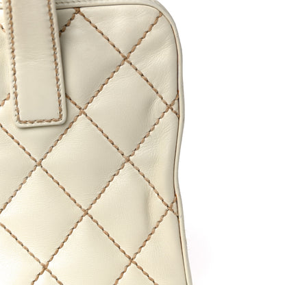Chanel Calfskin Wild Stitch Top Handle Bag White 13 of 24