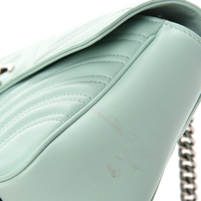 Gucci Calfskin Matelasse Small GG Marmont Shoulder Bag Water Green 8 of 12
