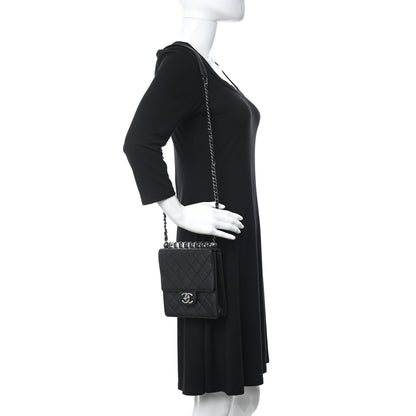 Chanel Goatskin Quilted Acrylic Beads Flap Black 2 of 13