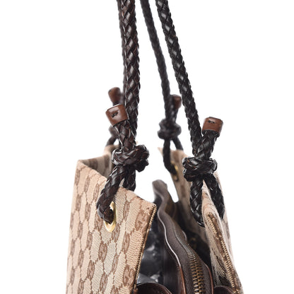 Gucci Monogram Woven Shoulder Bag Brown 17 of 18
