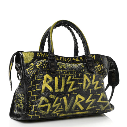 Balenciaga Agneau Graffiti Classic Hardware S City Black Yellow 2 of 9