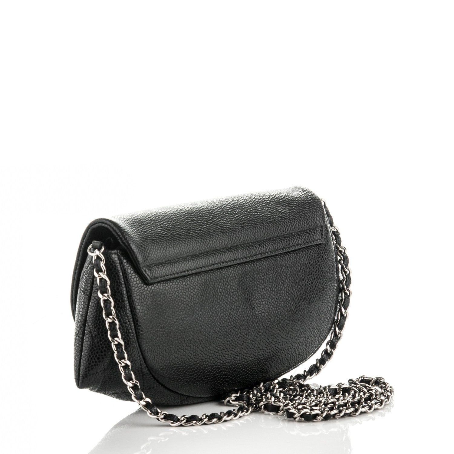 Chanel Caviar Half Moon Wallet On Chain WOC Black 3 of 8