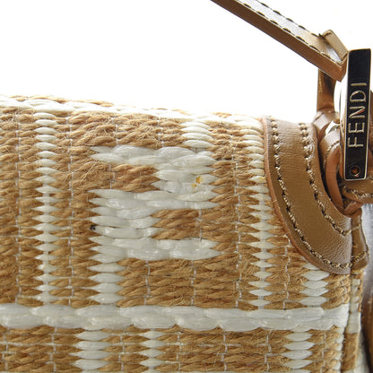Fendi Woven Straw Zucca Mama Baguette Beige 9 of 9