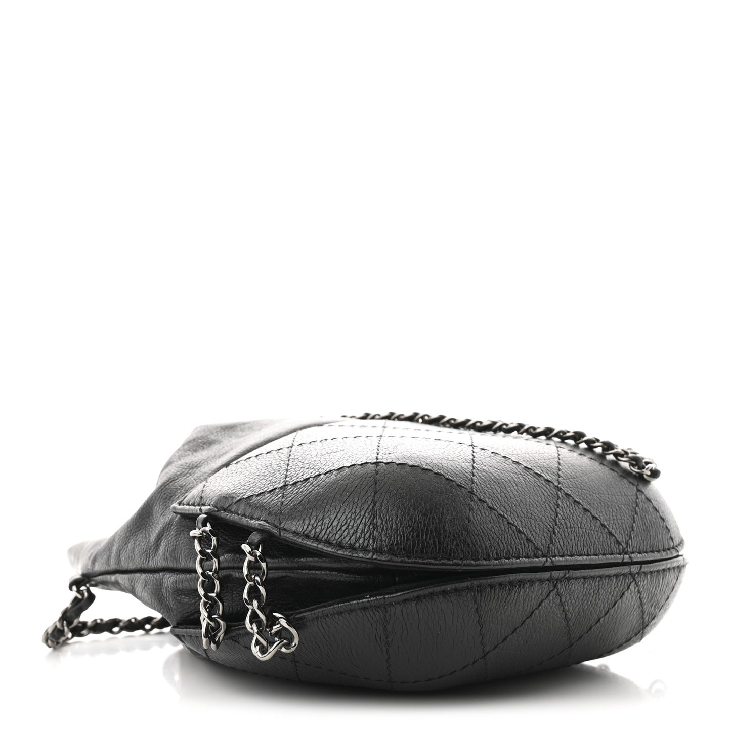 Calfskin Quilted Small Gabrielle Bucket Black