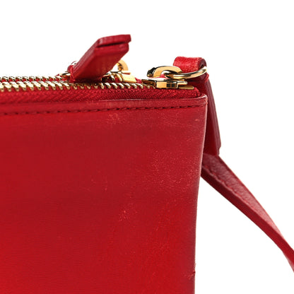 Celine Lambskin Small Trio Crossbody Bag Red 14 of 14
