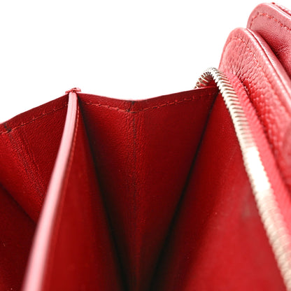 Chanel Caviar Quilted Zipped Pocket Wallet Red 16 of 20