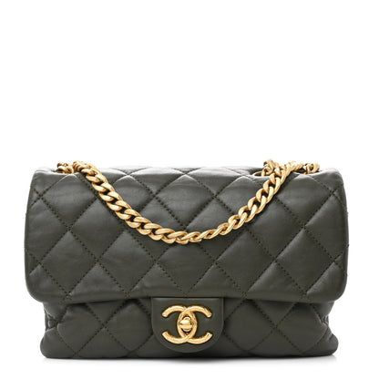 Chanel Lambskin Quilted Small Pillow Crush Flap Khaki 1 of 11