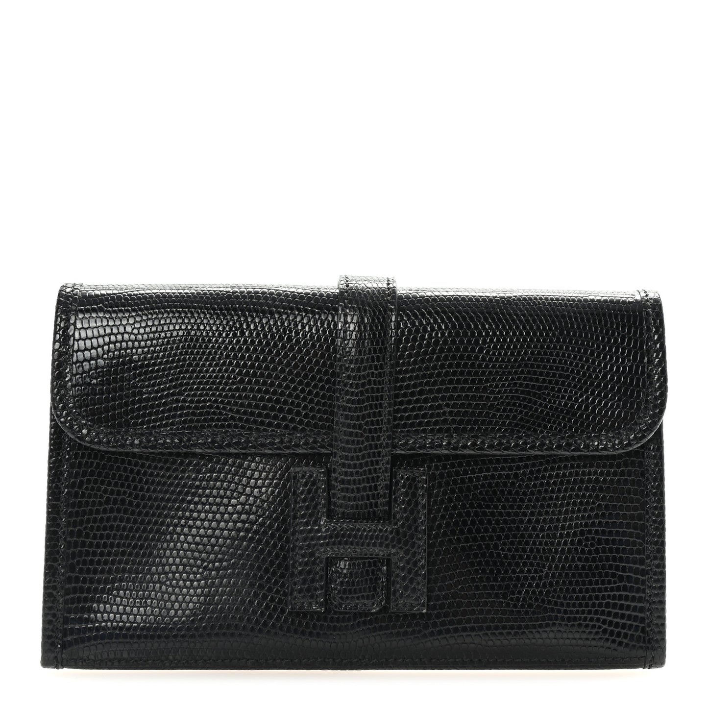 Lizard Mini Jige Elan Clutch Black
