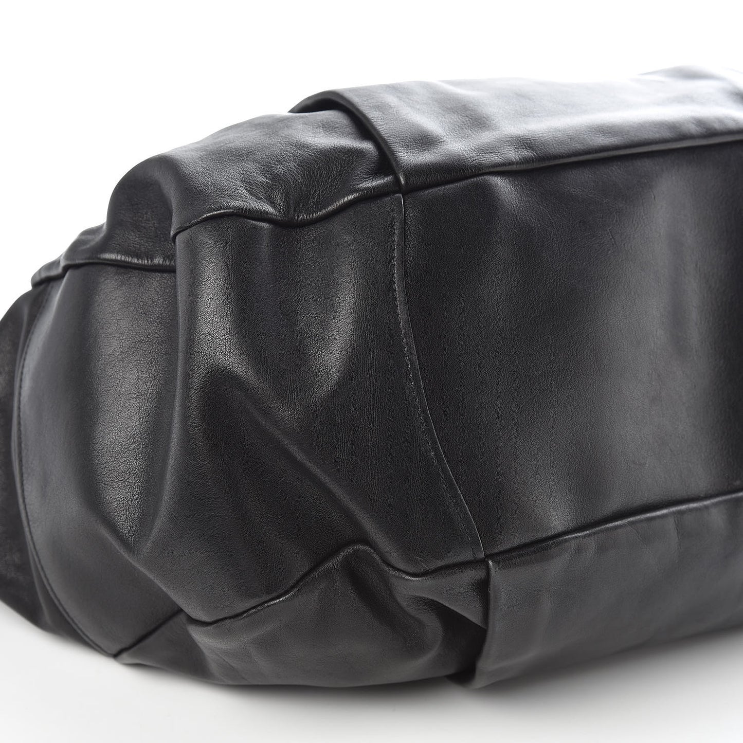 Soft Calfskin Flap Shoulder Bag Black